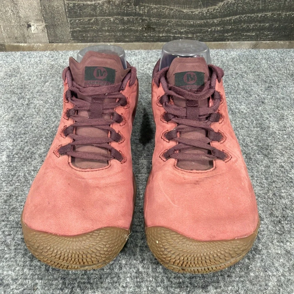 Merrell Vapor Glove 3 Luna Leather Womens 9 Barefoot Shoes Red Vibram Zero Drop